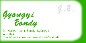 gyongyi bondy business card